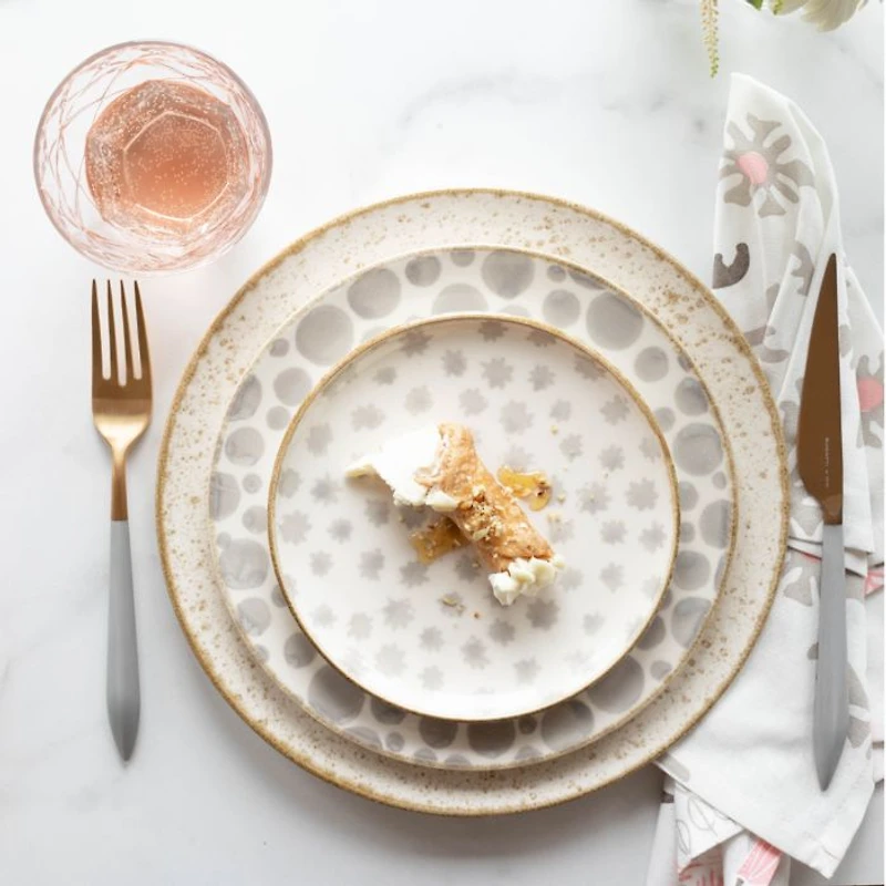 Ares Oro & Light Gray 5-Piece Place Setting