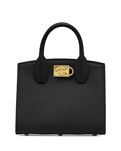 Salvatore Ferragamo Studio Box Mini Leather Top Handle Bag
