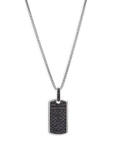 Bloomingdale's Fine Collection Men's Black Diamond Dog Tag Pendant