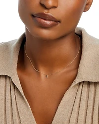14K Yellow Gold Initial Pendant Necklace, 16"