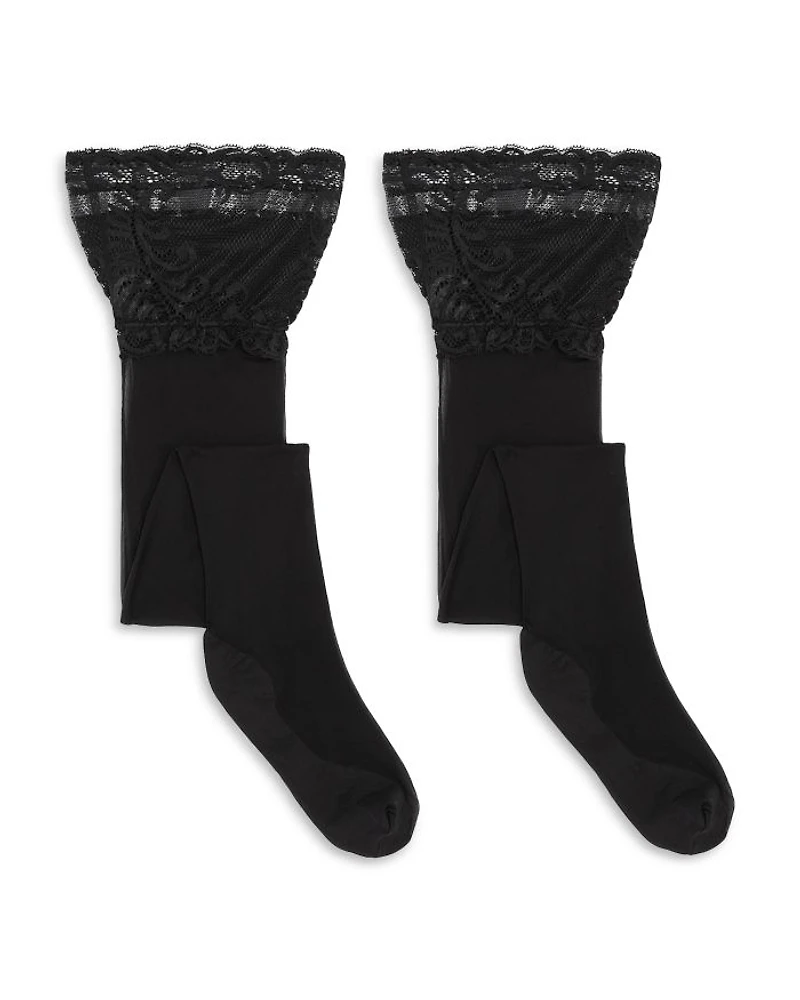 Feather Escape Thigh-High Tights - Pack of 2