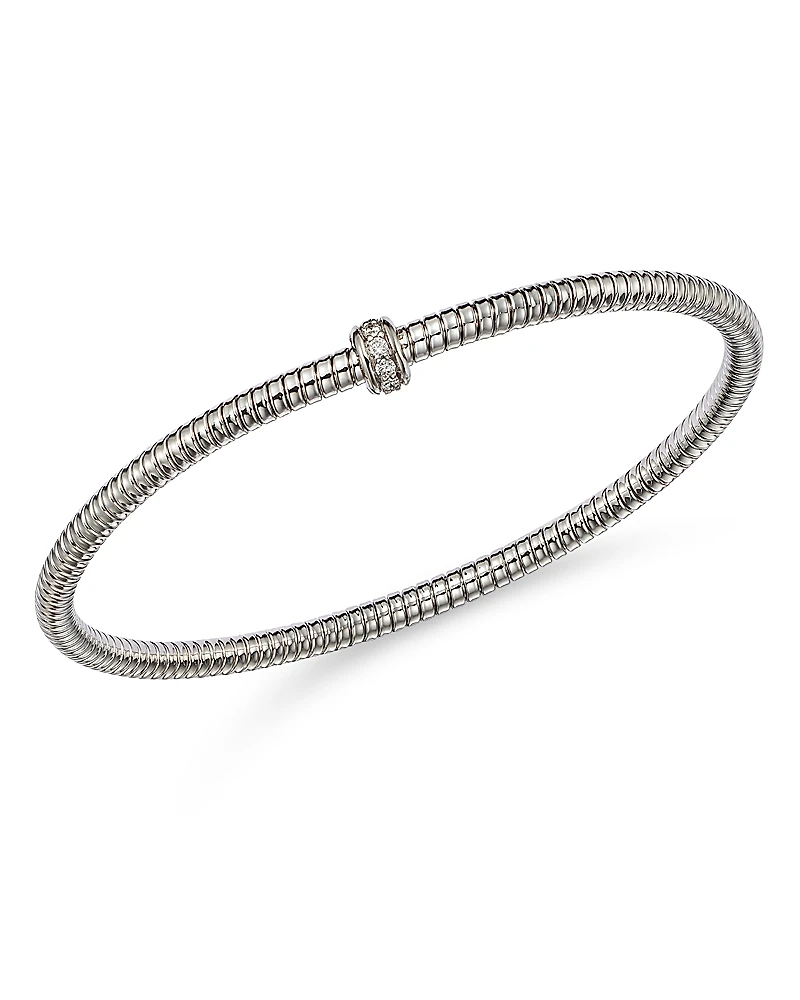 Alberto Amati 14K White Gold Diamond Tubogas Stretch Bracelet