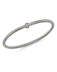 Alberto Amati 14K White Gold Diamond Tubogas Stretch Bracelet