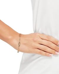 14K Yellow Gold Oval Link & Bead Bracelet