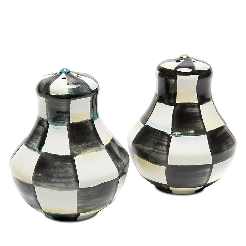 Mackenzie-Childs Courtly Check Enamel Salt & Pepper Shakers
