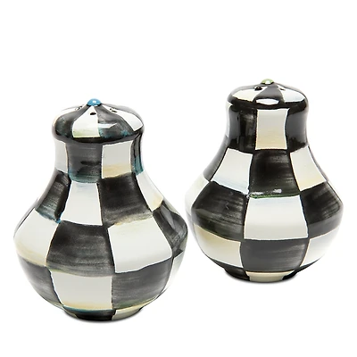 Mackenzie-Childs Courtly Check Enamel Salt & Pepper Shakers