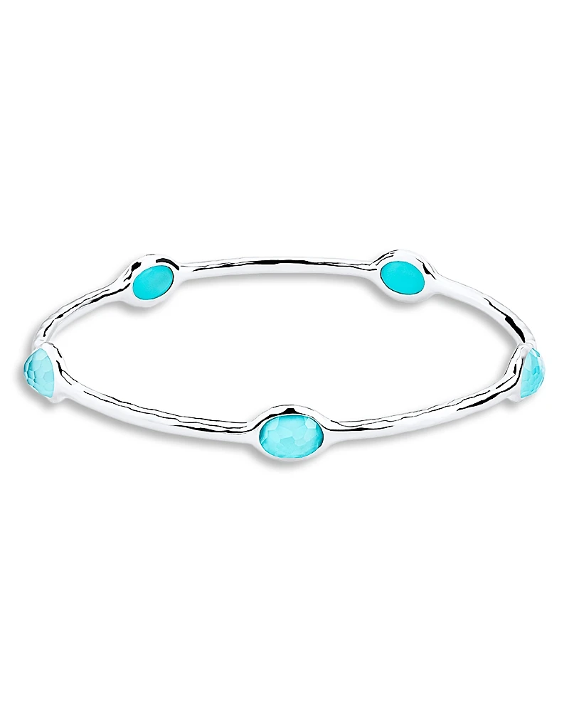 Ippolita Sterling Silver Rock Candy Turquoise & Rock Crystal Doublet Bangle Bracelet