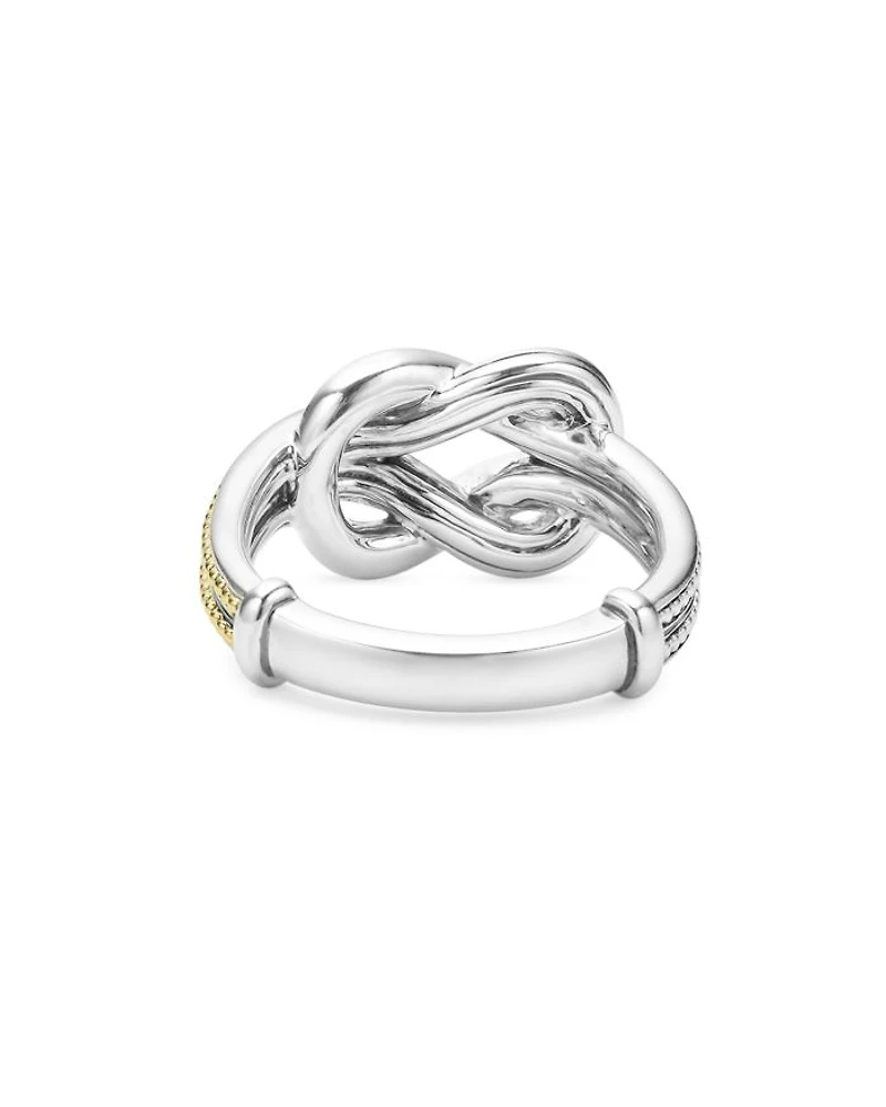 18K Yellow Gold & Sterling Silver Newport Diamond Knot Statement Ring