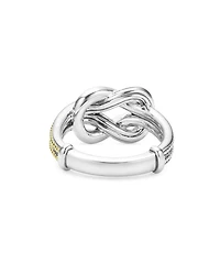 18K Yellow Gold & Sterling Silver Newport Diamond Knot Statement Ring