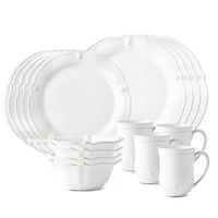 Berry & Thread Whitewash 16 Piece Dinnerware Set, Service for 4