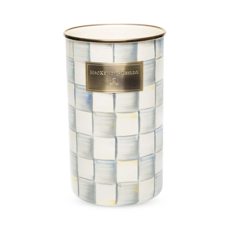 Sterling Check Enamel Utensil Holder