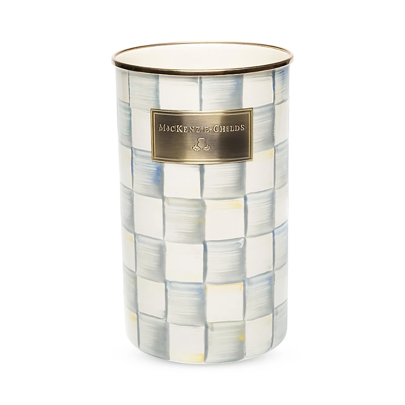 Mackenzie-Childs Sterling Check Enamel Utensil Holder