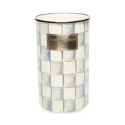 Mackenzie-Childs Sterling Check Enamel Utensil Holder
