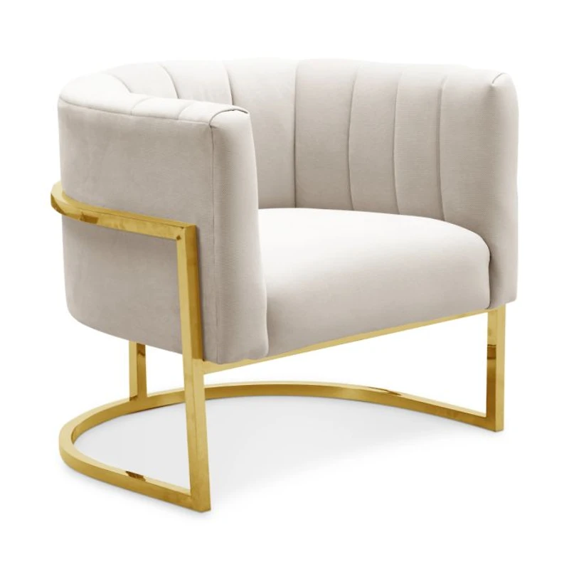 Magnolia Spotted Chair with Gold in Cream