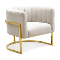 Magnolia Spotted Chair with Gold in Cream