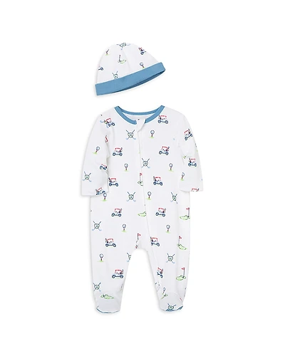 Little Me Boys' Cotton Golf Footie & Hat Set - Baby
