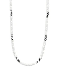 Lagos Sterling Silver White Ceramic Bead Collar Necklace, 16