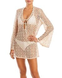 Lace Keyhole Mini Dress Swim Cover-Up - Exclusive
