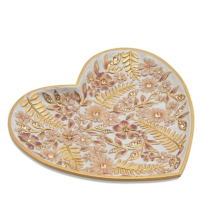 Jay Strongwater Aria Floral Heart Trinket Tray