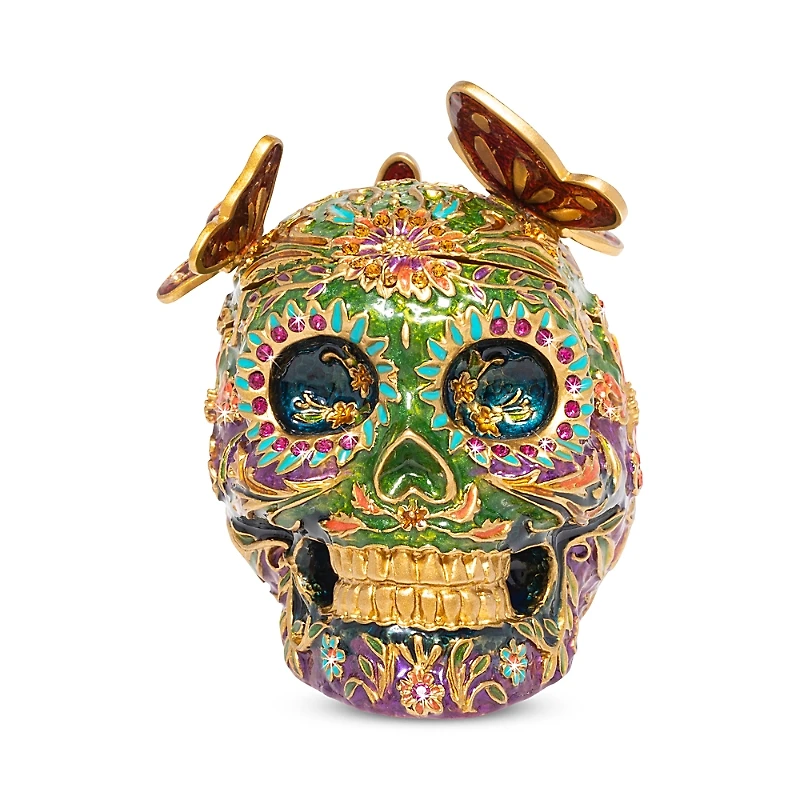 Jay Strongwater Skull with Butterflies Box