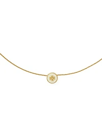 Kira Logo Colored Disc Pendant Necklace, 15.94"-17.61"