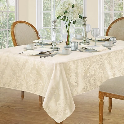 Elrene Barcelona Jacquard Damask Square Tablecloth