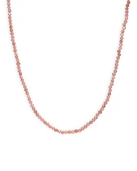 14K Yellow Gold Pink Rhodochrosite Collar Necklace, 14-16"