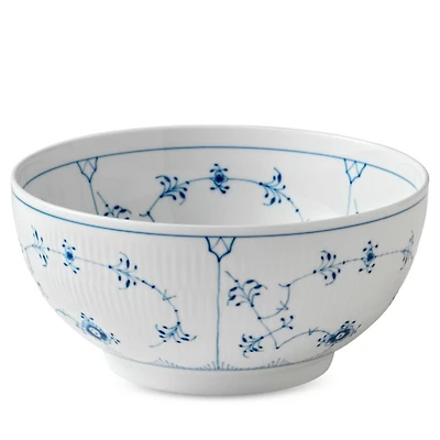 Blue Fluted Plain Round Bowl, Large