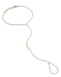14K Yellow Gold Diamond Evil Eye Hand Chain Bracelet