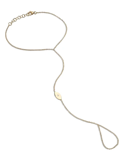 Zoe Lev 14K Yellow Gold Diamond Evil Eye Hand Chain Bracelet