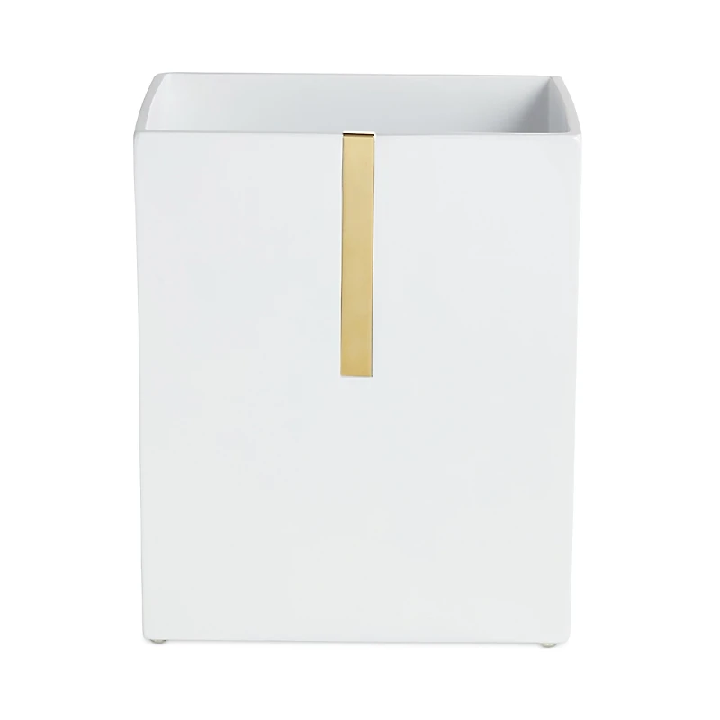 Roselli Houston Street White/Brass Wastebasket