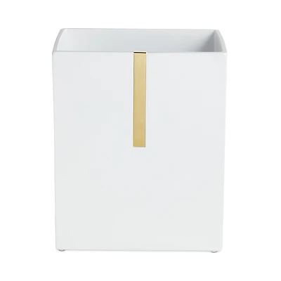 Roselli Houston Street White/Brass Wastebasket