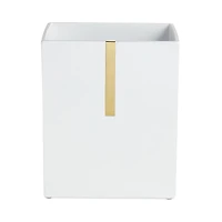 Roselli Houston Street White/Brass Wastebasket