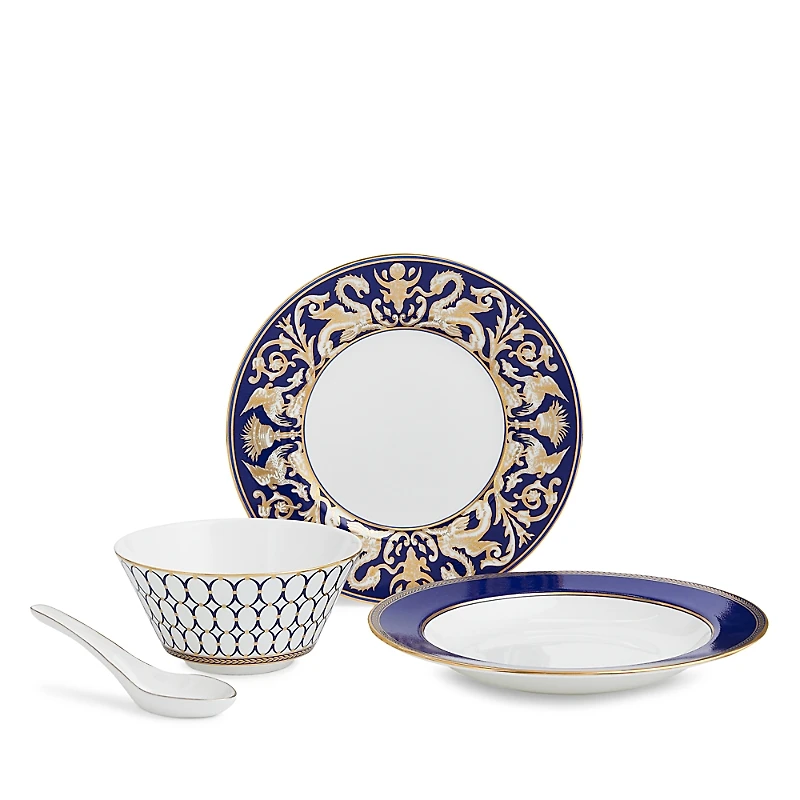 Wedgwood Renaissance Gold Four Piece Place Setting, Set of 2