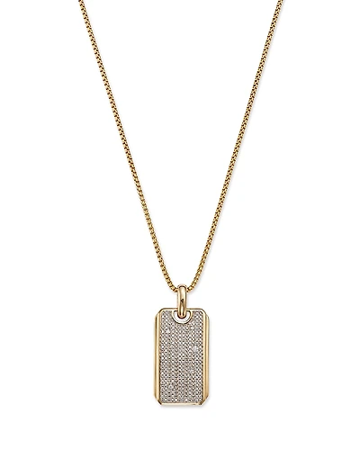 Bloomingdale's Fine Collection Men's Diamond Dog Tag Pendant Necklace