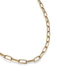 18K Yellow Gold Textured Link Chain Necklace