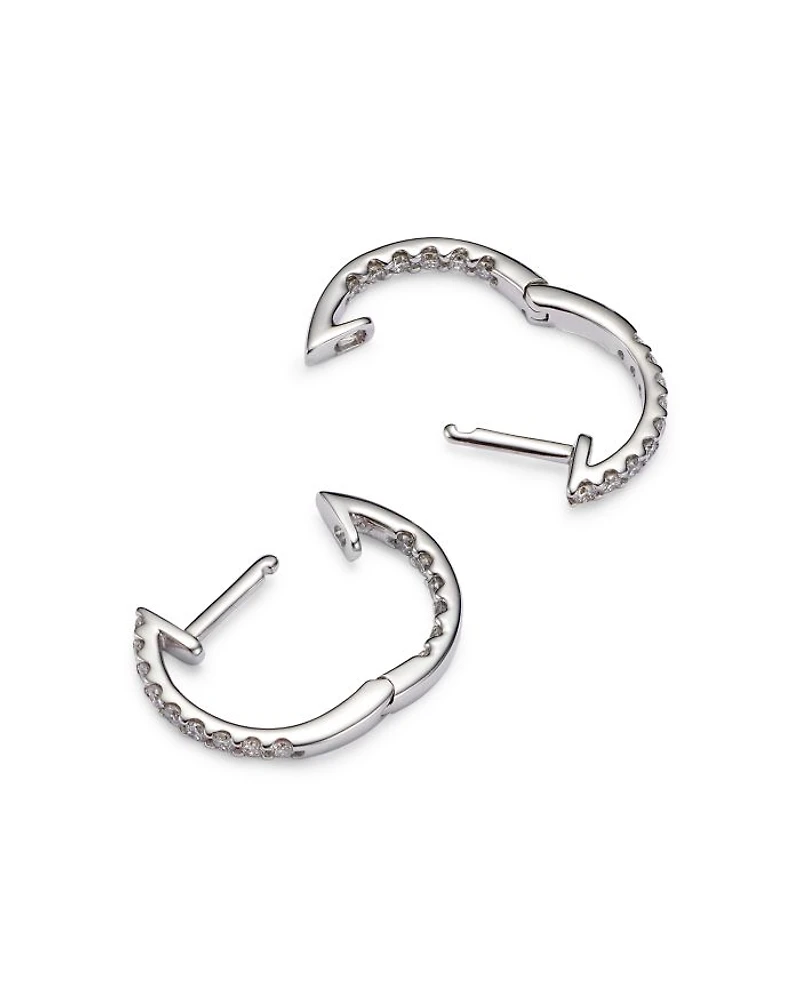 Diamond Inside Out Hoop Earrings in 14K White Gold, 0.30 tcw
