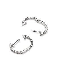 Diamond Inside Out Hoop Earrings in 14K White Gold, 0.30 tcw