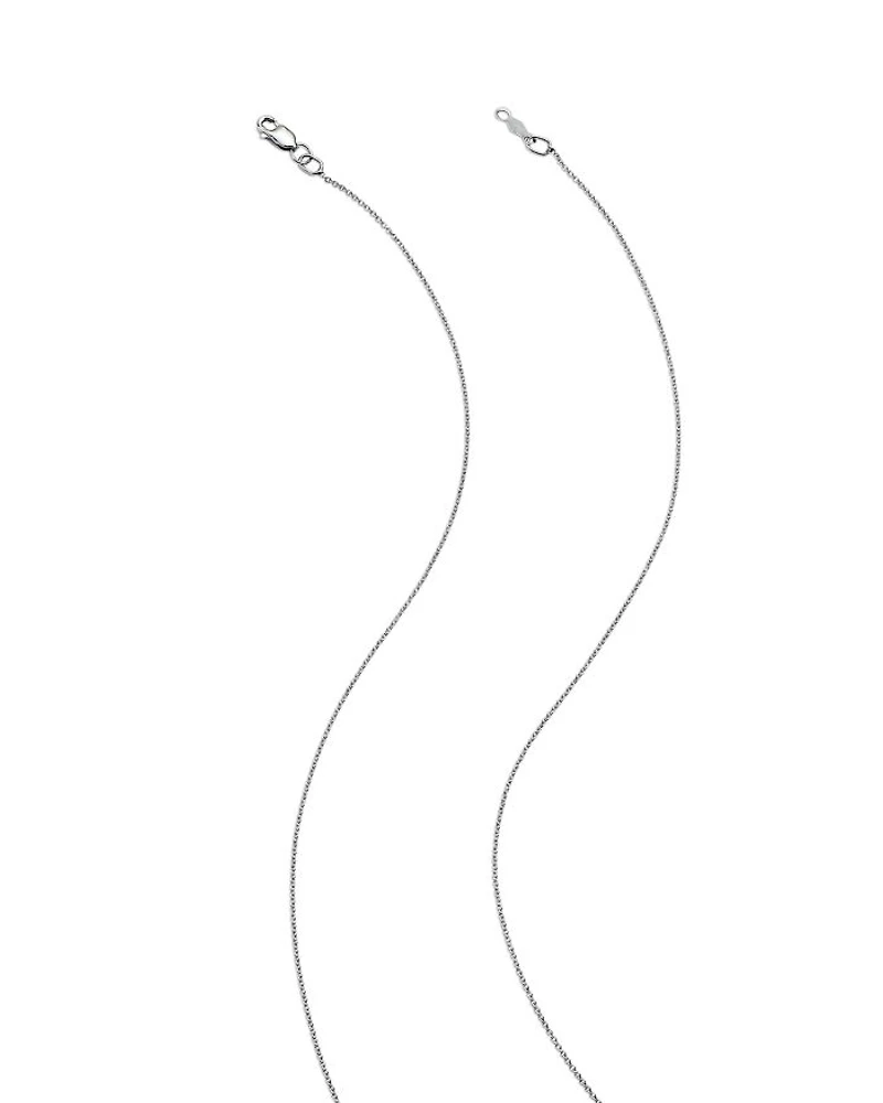 Diamond Solitaire Pendant Necklace in 14K White Gold, 0.30 tcw
