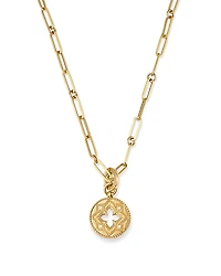 Roberto Coin 18K Yellow Gold Venetian Princess Diamond Open Floral Medallion Pendant Necklace, 19