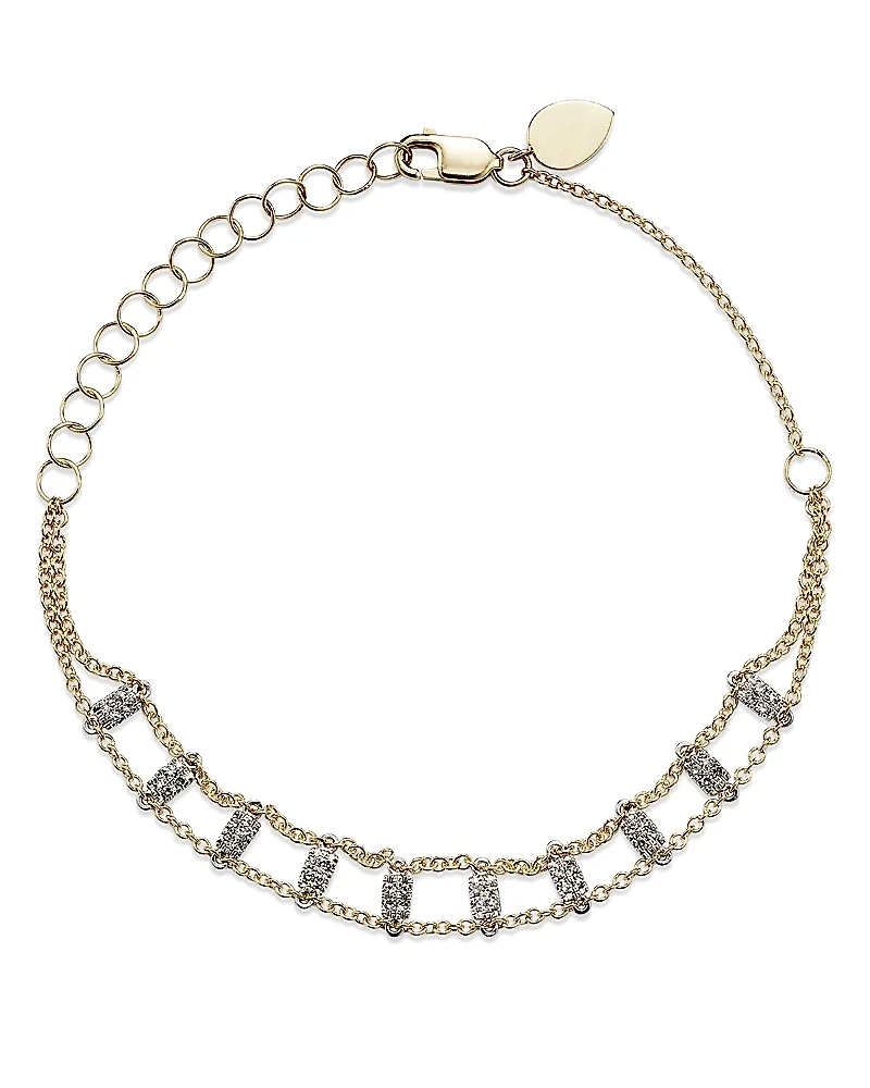 Meira T 14K White & Yellow Gold Diamond Bars Bracelet