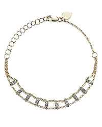 Meira T 14K White & Yellow Gold Diamond Bars Bracelet