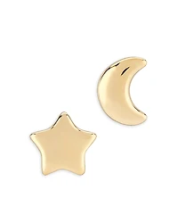 Bloomingdale's Fine Collection Star & Moon Mismatch Stud Earrings