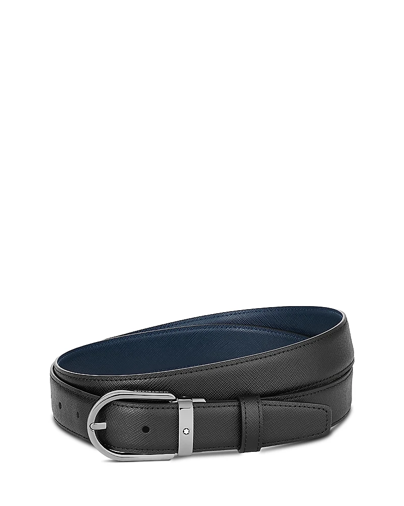 Montblanc Men's Horseshoe Reversible Saffiano Leather Belt