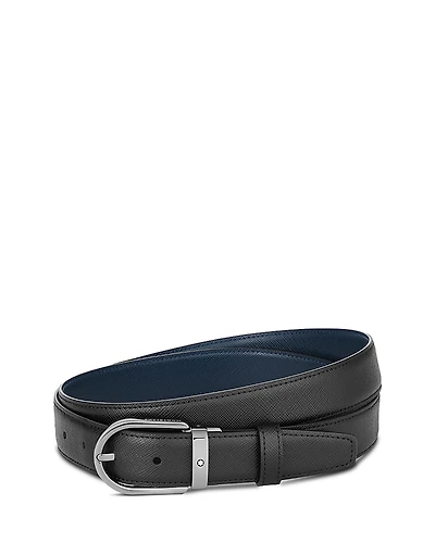 Montblanc Men's Horseshoe Reversible Saffiano Leather Belt