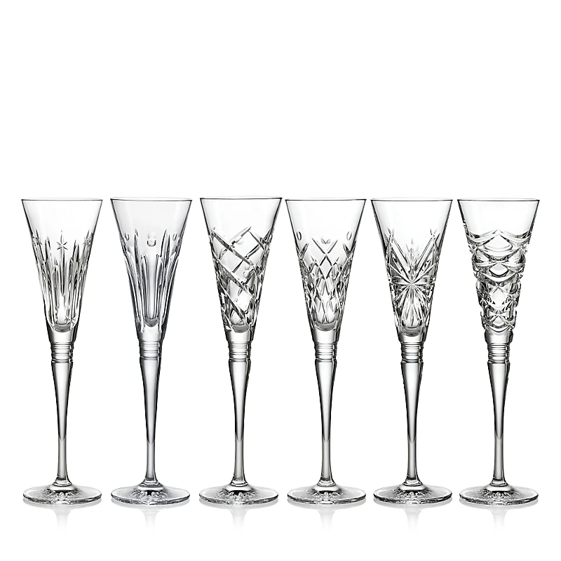 Waterford Winter Wonders Series Mixed Flutes, Set of 6