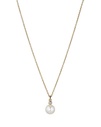 Nadri Cubic Zirconia & Nacre Pearl Pendant Necklace, 16-18