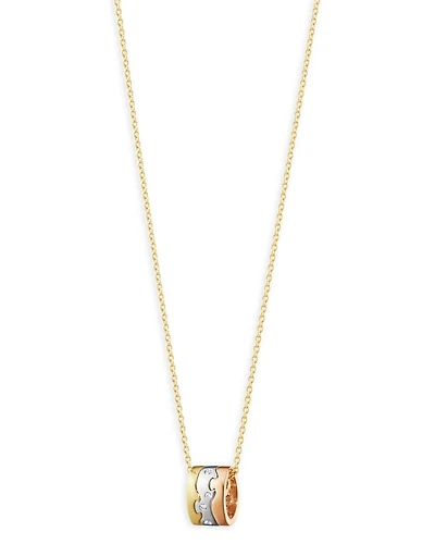 18K Rose, White & Yellow Gold Fusion Diamond Puzzle Inspired Pendant Necklace, 17.72"