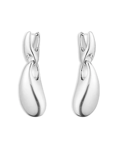 Georg Jensen Sterling Silver Reflect Polished Link Drop Earrings