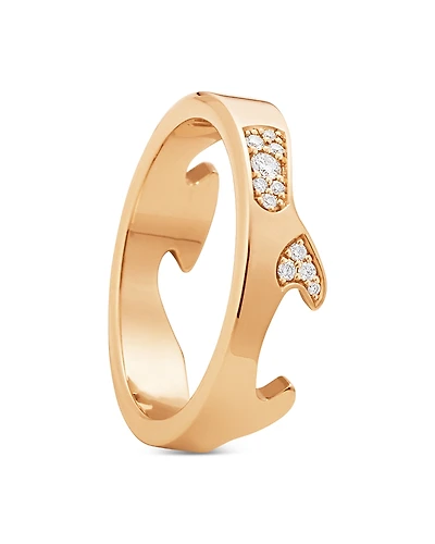 Georg Jensen 18K Rose Gold Fusion Diamond Cloud End Ring Ab
